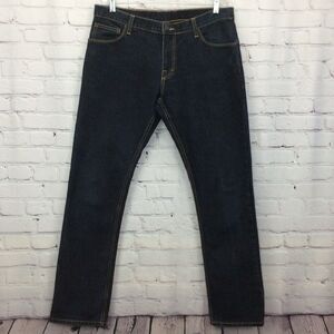 Rank Brand Jeans Men’s Sz 34x32 Dark Wash Stretch Flap Back Pockets Made In USA